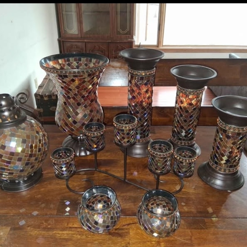 PartyLite Global Fusion Mosaic Glass Set (8 Pieces)